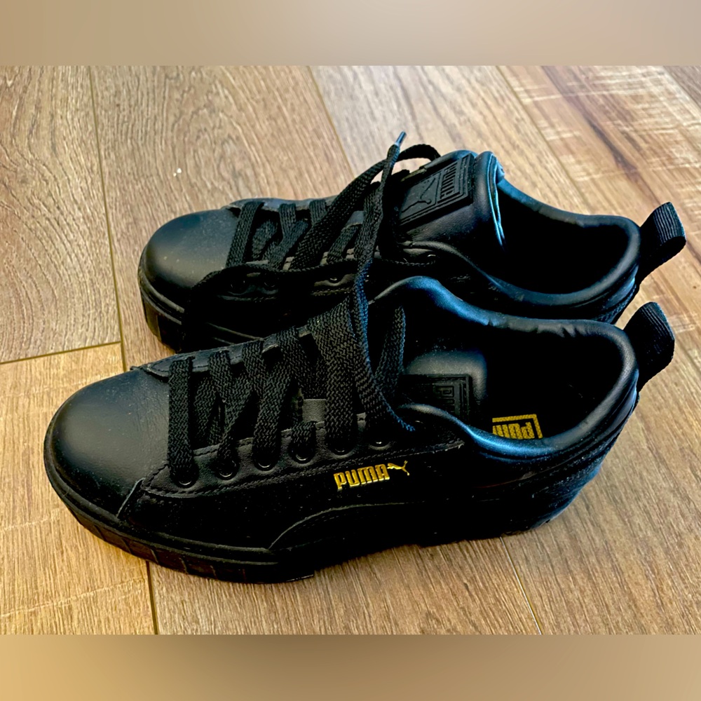 Puma platform sneakers black gold